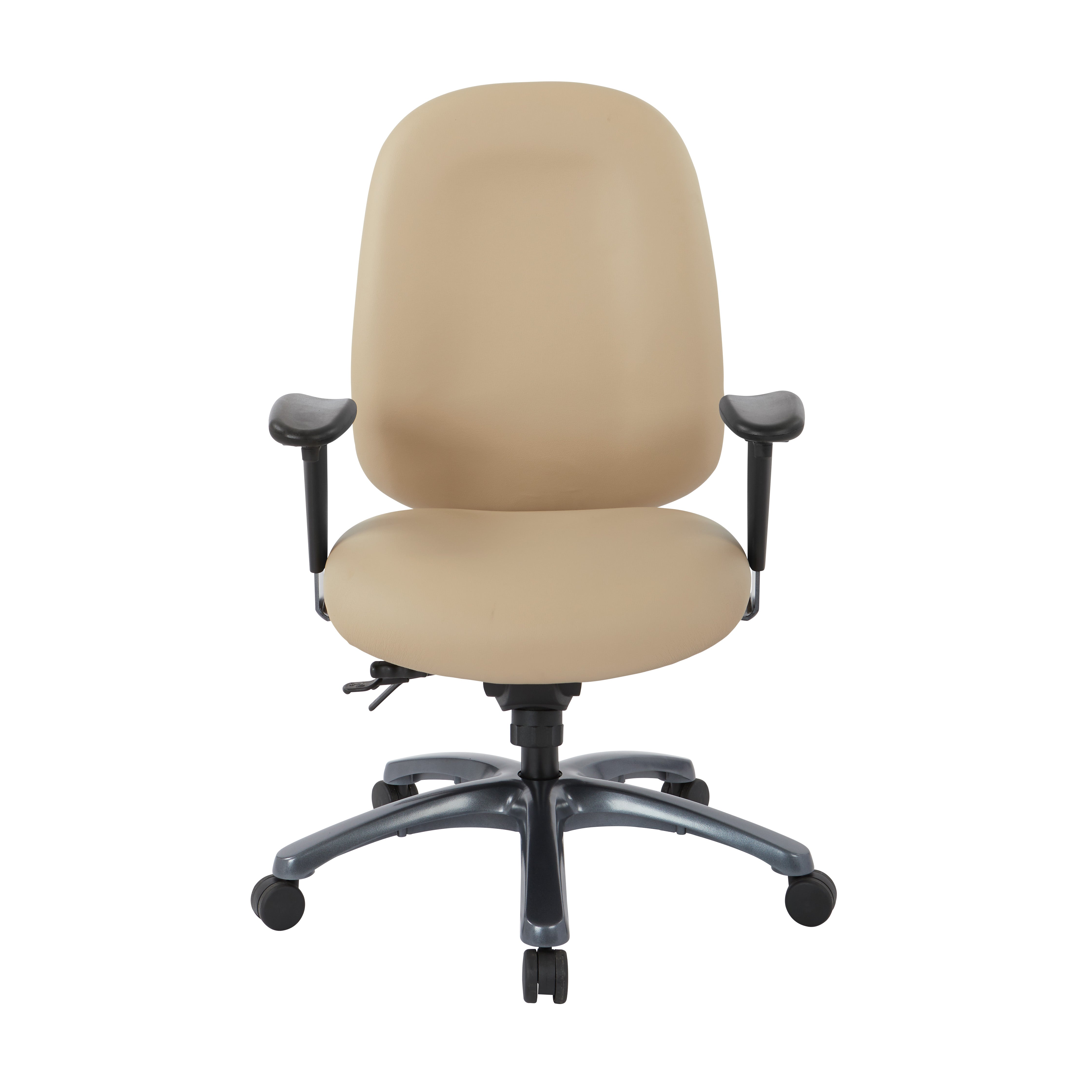 Multi-Function High Back Chair with Seat Slider and Titanium Finish Base